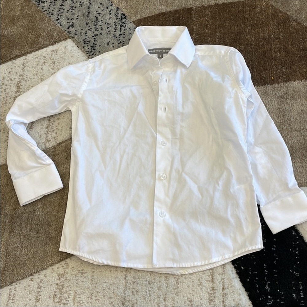 Geoffrey Beene White Button Down Shirt Crisp Cotton Classic